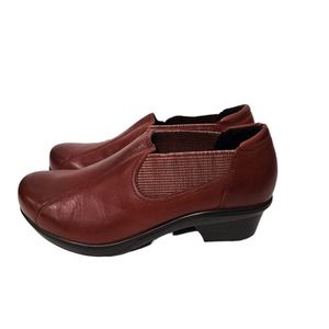 Abeo Orthotic Caia Leather Clog Mules Comfort Red Slip On Size 6.5